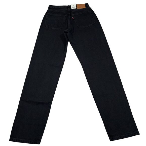 Levi's Premium 501 '81 Mom Jeans Black Distressed Size 25x31 High Rise Tapered - Picture 3 of 12